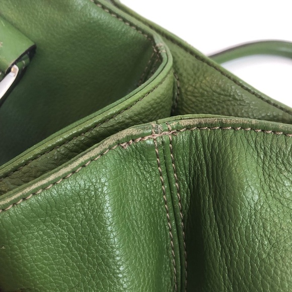 Tignanello Green Leather Perfect 10 French Tote - Picture 15 of 16